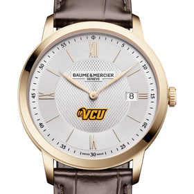 VCU Men's Baume et Mercier 40mm Gold PVD Classima Watch with Silver Dial & Dark Brown Leather Strap Shot #1