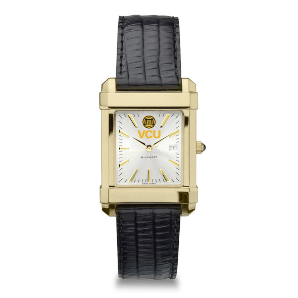 VCU Men's Gold Watch with 2-Tone Dial & Leather Strap at M.LaHart & Co. Shot #2