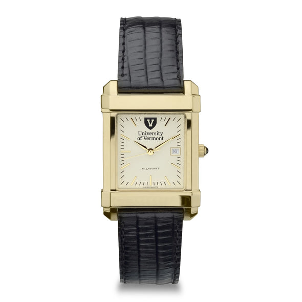 Vermont Men's Gold Quad with Leather Strap Shot #2