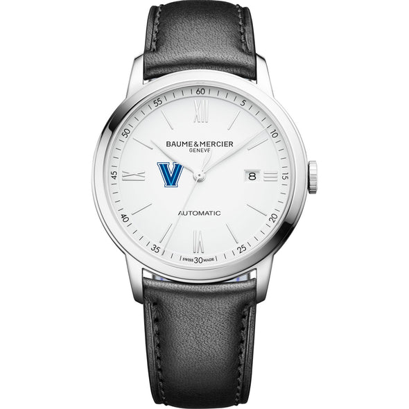 Villanova Men's Baume et Mercier 42mm Classima Automatic Watch with White Dial & Black Leather Strap Shot #2