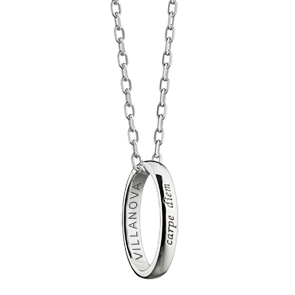 Villanova University Monica Rich Kosann "Carpe Diem" Poesy Ring Necklace in Silver Shot #1