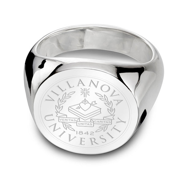 Villanova University Sterling Silver Round Signet Ring Shot #2