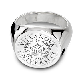 Villanova University Sterling Silver Round Signet Ring Shot #1