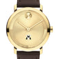 Virginia Military Institute Men's Movado BOLD Gold with Chocolate Leather Strap Shot #1