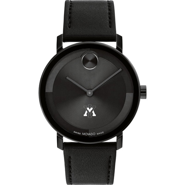 Virginia Military Institute Men&#39;s Movado BOLD with Black Leather Strap Shot #2