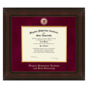 Virginia Tech Bachelor&#39;s Excelsior Diploma Frame Shot #1