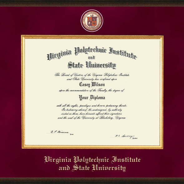 Virginia Tech Bachelor&#39;s Excelsior Diploma Frame Shot #2
