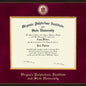 Virginia Tech Bachelor's Excelsior Diploma Frame Shot #2