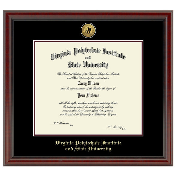 Virginia Tech Diploma Frame - Gold Medallion Shot #1