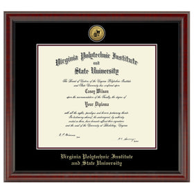 Virginia Tech Diploma Frame - Gold Medallion Shot #1