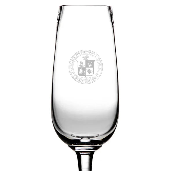 Virginia Tech Flute Glass by Simon Pearce Shot #2
