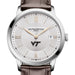 Virginia Tech Men's Baume et Mercier 40mm Classima Quartz Watch with Silver Dial & Dark Brown Leather Strap