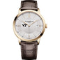 Virginia Tech Men's Baume et Mercier 40mm Gold PVD Classima Watch with Silver Dial & Dark Brown Leather Strap Shot #2