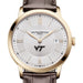 Virginia Tech Men's Baume et Mercier 40mm Gold PVD Classima Watch with Silver Dial & Dark Brown Leather Strap