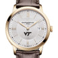 Virginia Tech Men's Baume et Mercier 40mm Gold PVD Classima Watch with Silver Dial & Dark Brown Leather Strap Shot #1