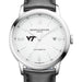 Virginia Tech Men's Baume et Mercier 42mm Classima Automatic Watch with White Dial & Black Leather Strap