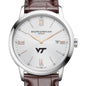 Virginia Tech Men's Baume et Mercier 42mm Classima Watch with Silver Dial & Brown Leather Strap Shot #1