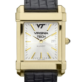 Virginia Tech Men&#39;s Gold Watch with 2-Tone Dial &amp; Leather Strap at M.LaHart &amp; Co. Shot #1