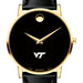 Virginia Tech Men's Movado Gold Museum Classic Leather