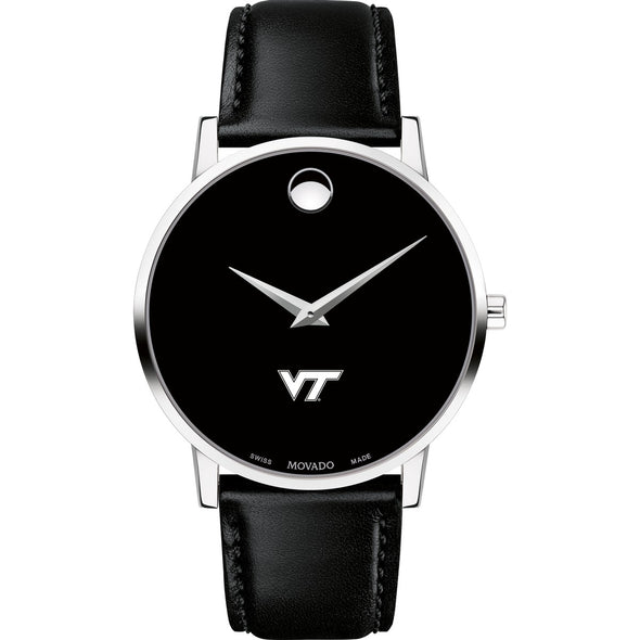 Virginia Tech Men&#39;s Movado Museum with Leather Strap Shot #2