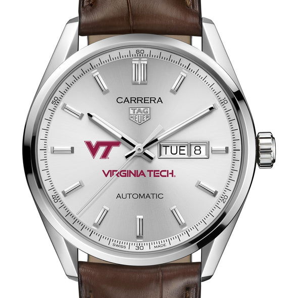 Virginia Tech Men&#39;s TAG Heuer Automatic Day/Date Carrera with Silver Dial Shot #1