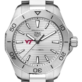 Virginia Tech Men&#39;s TAG Heuer Steel Aquaracer with Silver Dial Shot #1