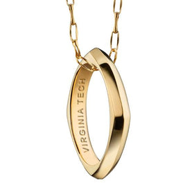 Virginia Tech Monica Rich Kosann Poesy Ring Necklace in Gold Shot #1