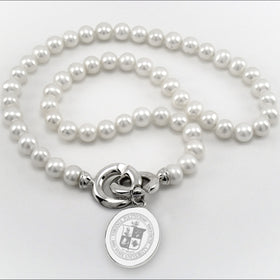 Virginia Tech Pearl Necklace with Sterling Silver Charm Shot #1