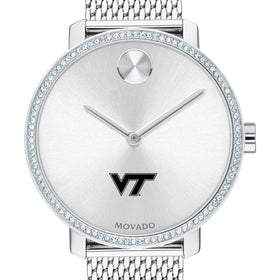 Virginia Tech Women's Movado Bold with Crystal Bezel & Mesh Bracelet Shot #1