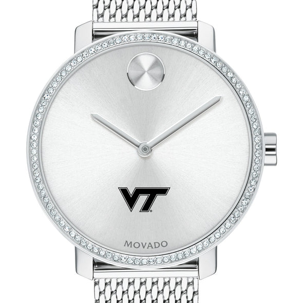 Virginia Tech Women's Movado Bold with Crystal Bezel & Mesh Bracelet Shot #1