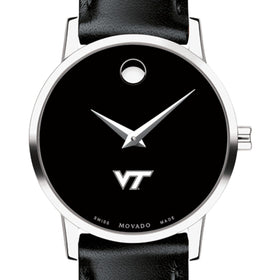 Virginia Tech Women&#39;s Movado Museum with Leather Strap Shot #1