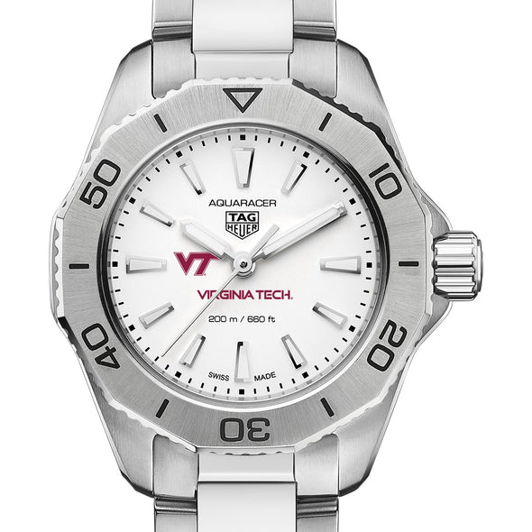 Virginia Tech Women&#39;s TAG Heuer Steel Aquaracer with Silver Dial Shot #1