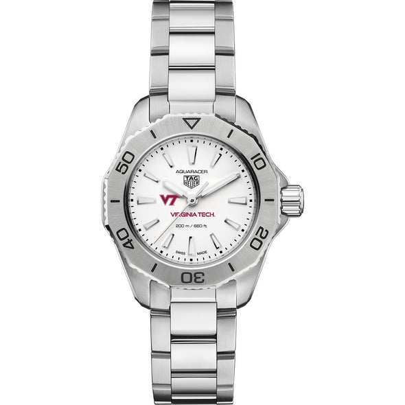 Virginia Tech Women&#39;s TAG Heuer Steel Aquaracer with Silver Dial Shot #2