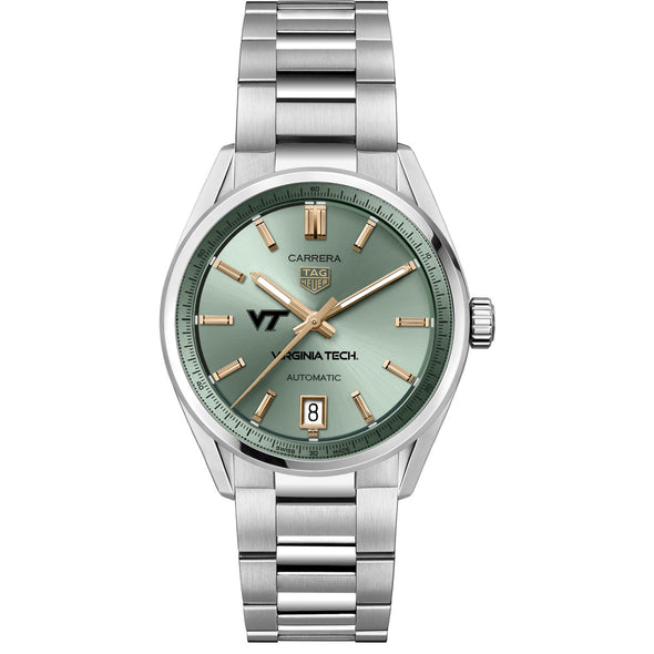 Virginia Tech Women's TAG Heuer Steel Carrera Automatic with Green Dial Shot #2