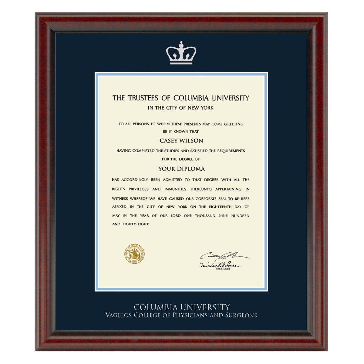 VP&S Diploma Frame, the Fidelitas | M.LaHart & Co.