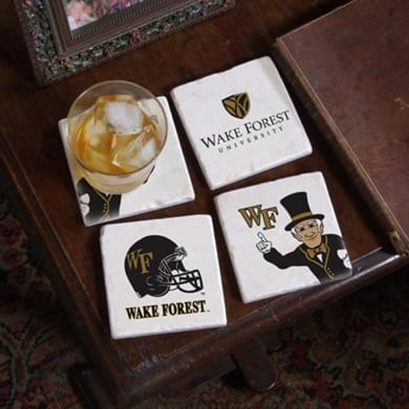 Wake Forest Logos Marble Coasters Shot #1