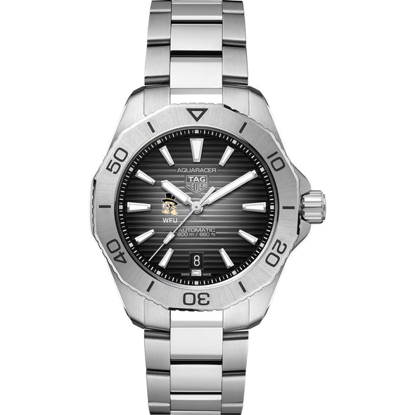 Wake Forest Men's TAG Heuer Steel Automatic Aquaracer with Black Dial Shot #2