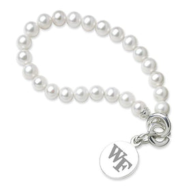 Wake Forest Pearl Bracelet with Sterling Silver Charm Shot #1