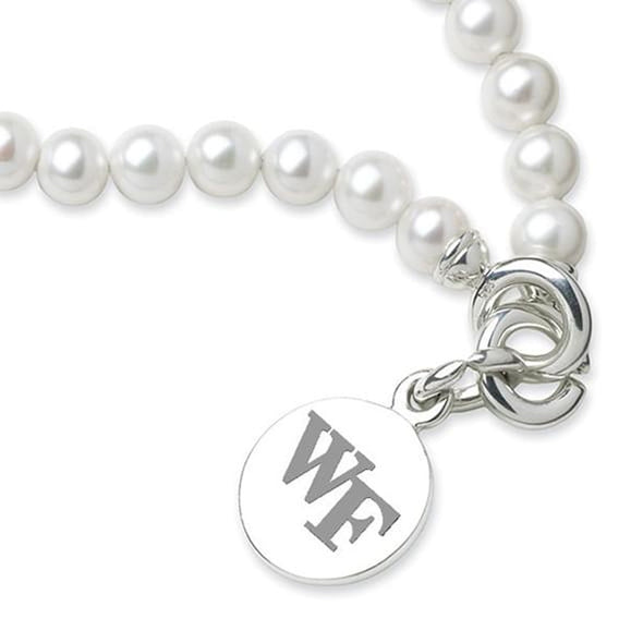 Wake Forest Pearl Bracelet with Sterling Silver Charm Shot #2