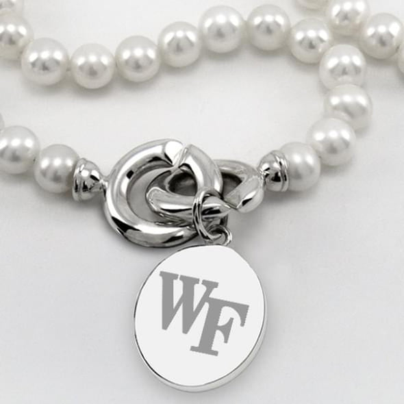 Wake Forest Pearl Necklace with Sterling Silver Charm Shot #2