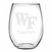 Wake Forest Stemless Wine Glasses Made in the USA - Set of 4