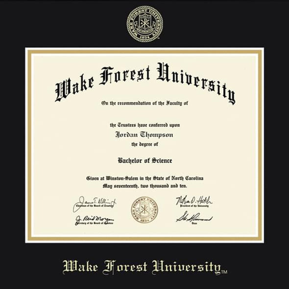 Wake Forest University Diploma Frame, the Fidelitas Shot #2