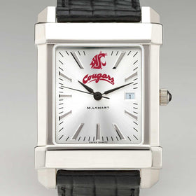 Washington State University Men&#39;s Collegiate Watch with Leather Strap Shot #1