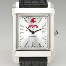 Washington State University Men's Collegiate Watch with Leather Strap Shot #1