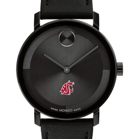 Washington State University Men's Movado BOLD with Black Leather Strap Shot #1