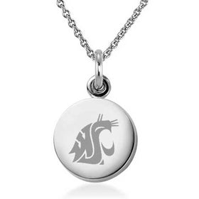 Washington State University Necklace with Charm in Sterling Silver Shot #1