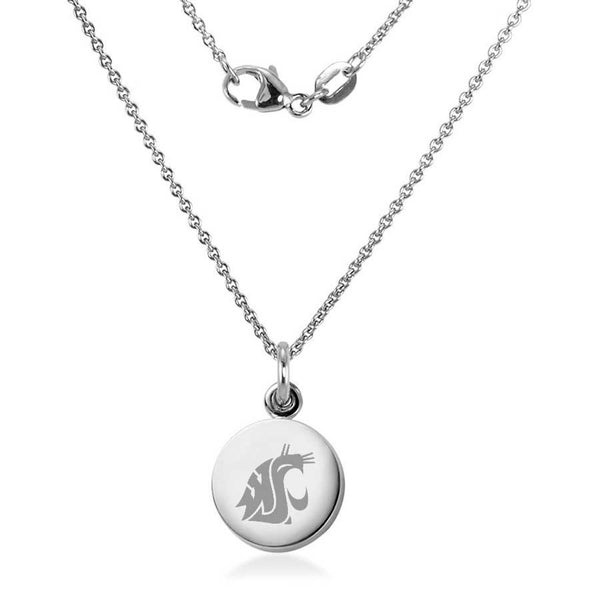 Washington State University Necklace with Charm in Sterling Silver Shot #2