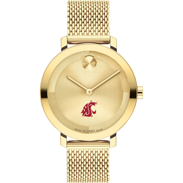Washington State University Women's Movado Bold Gold with Mesh Bracelet Shot #2