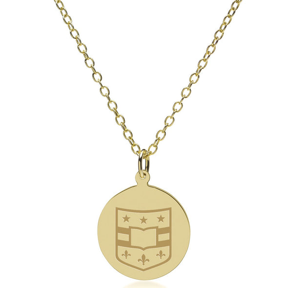WashU 14K Gold Pendant & Chain Shot #2