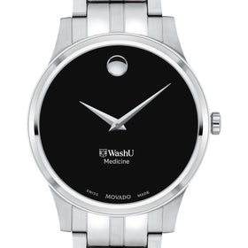 WashU Medicine Men's Movado Collection Stainless Steel Watch with Black Dial Shot #1